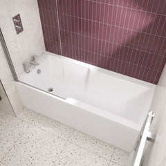 [BBSE017] Square Straight Shower Bath 1700x750 EL - Lifestyle 1