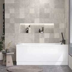 [BBSE404] Contemporary Square Single Ended Bath Tub & Leg Set - Multiple Sizes - Lifestyle 1