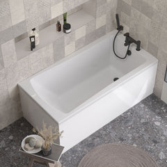 [BBSE404] Contemporary Square Single Ended Bath Tub & Leg Set - Multiple Sizes - Lifestyle 3