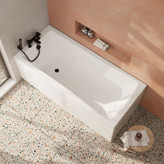 [BBSE407] Contemporary Square Single Ended Bath Tub & Leg Set - Multiple Sizes - Lifestyle 2