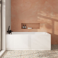 [BBSE410] Contemporary Square Single Ended Bath Tub & Leg Set - Multiple Sizes - Lifestyle 1
