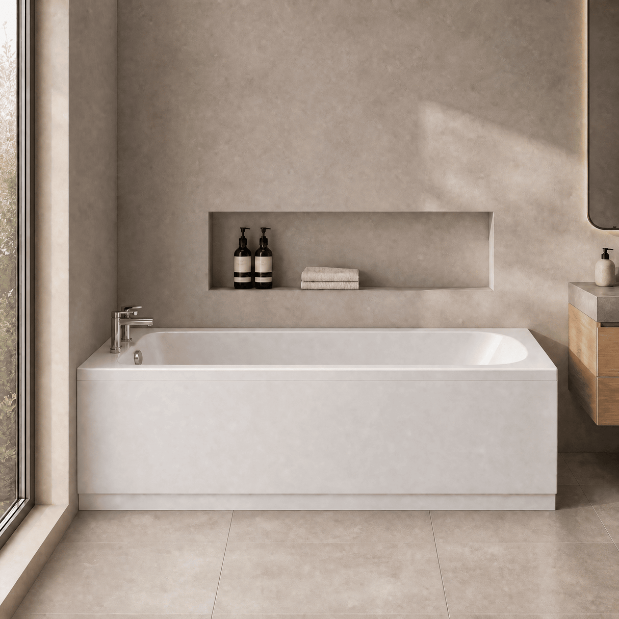 [BBSE607] Contemporary Round Single Ended Bath & Leg Set - Multiple Sizes Available - Lifestyle 3