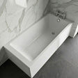 [BBSE809] Balterley Modern Square Thin Edge Single Ended Straight Shower Bath with Leg Set, 1700mm x 700mm - White - Silo