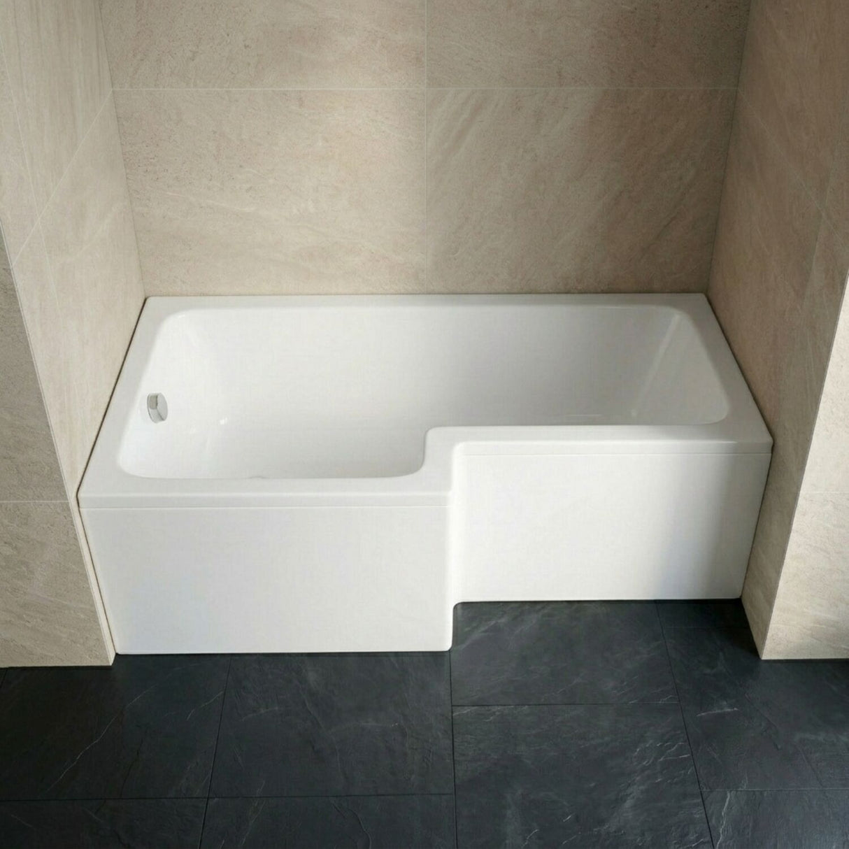 [BBSS1585L] Contemporary Square Shower Bath - Choose Size and Orientation - Silo