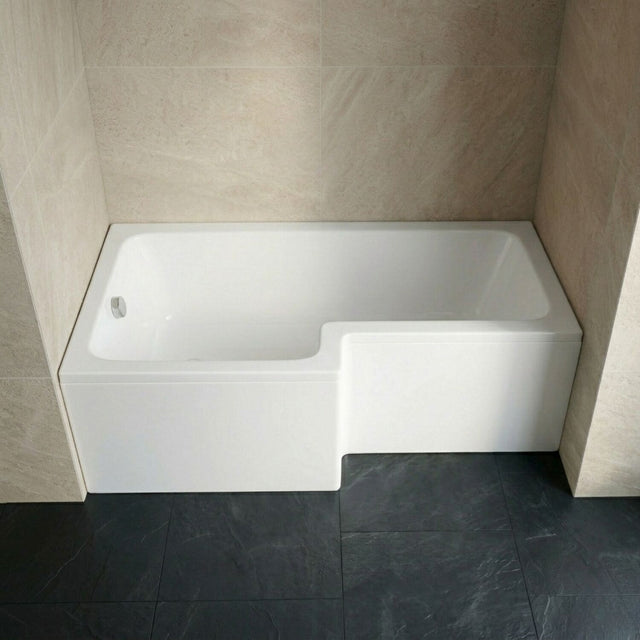 [BBSS1585L] Contemporary Square Shower Bath - Choose Size and Orientation - Silo