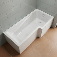 [BBSS1585R] Contemporary Square Shower Bath - Choose Size and Orientation - Silo