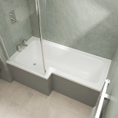 [BBSS1685L] Contemporary Square Shower Bath - Choose Size and Orientation - Lifestyle 1
