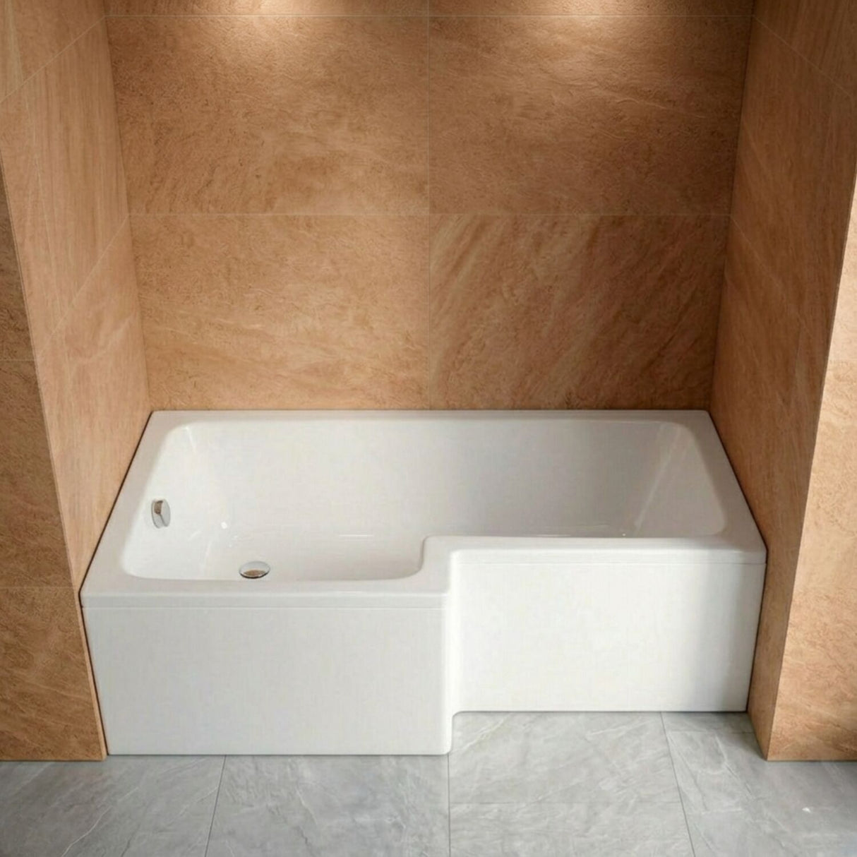 [BBSS1685L] Contemporary Square Shower Bath - Choose Size and Orientation - Silo