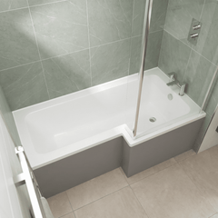 [BBSS1685R] Contemporary Square Shower Bath - Choose Size and Orientation - Lifestyle 1