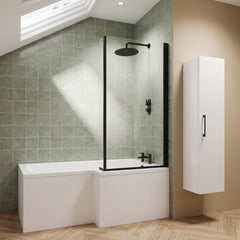 [BBSS1785L] Contemporary Square Shower Bath - Choose Size and Orientation - Lifestyle 1