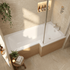 [BBSS1785R] Contemporary Square Shower Bath - Choose Size and Orientation - Lifestyle 1
