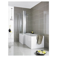 [BBSS303] Square L Shape Acrylic Shower Bath Front Panel, Choice of Size - Cutout