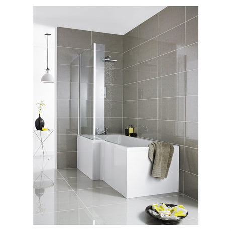 [BBSS303] Square L Shape Acrylic Shower Bath Front Panel, Choice of Size - Cutout