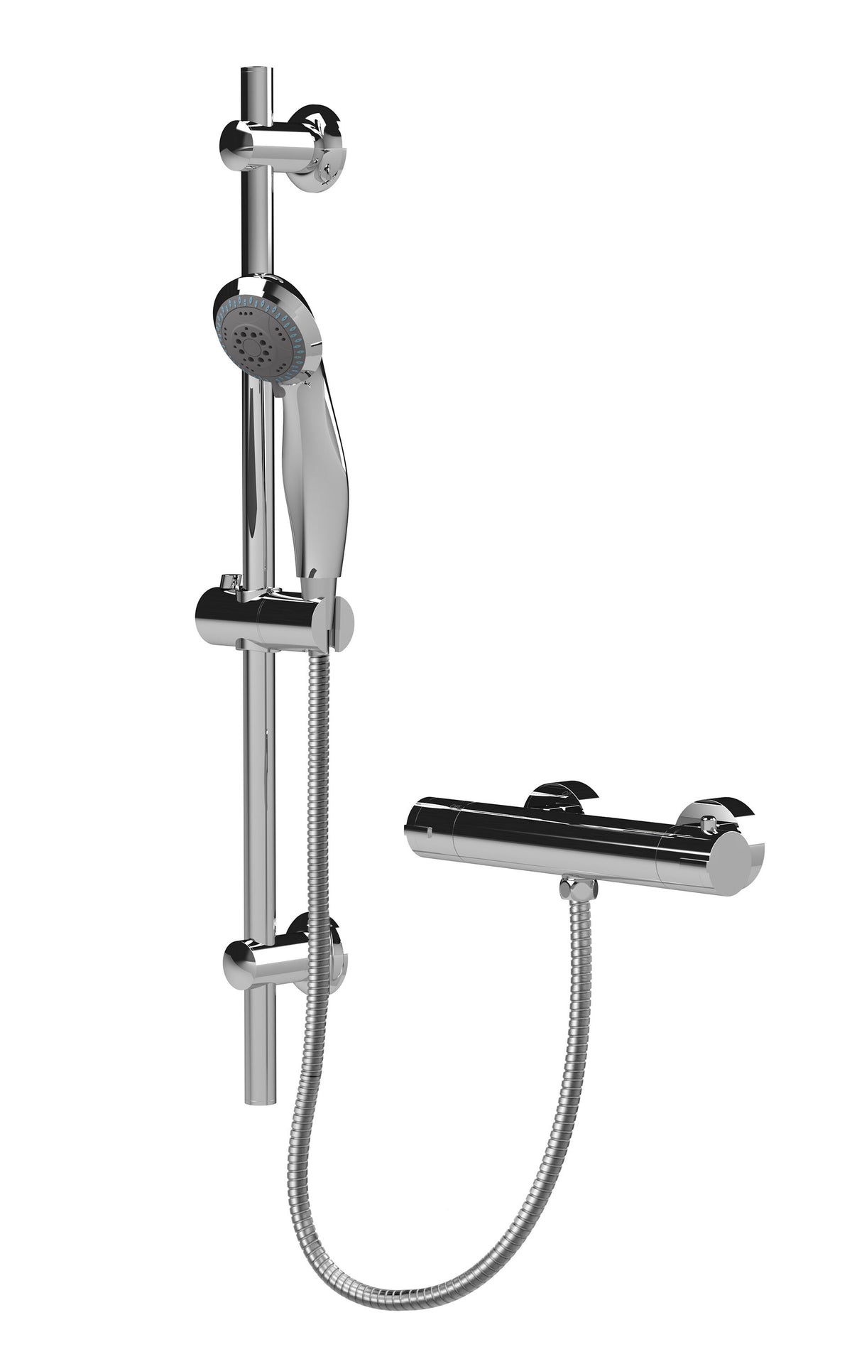 [BBV028K] Round Bar Valve and Slide Rail Shower Kit - Chrome - Balterley - Cutout
