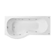[BBWP101-J8] P Shape Whirlpool Shower Bath with 8 Chrome Jets and Leg Set, Left Hand, 1700mm - Cutout