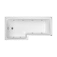 [BBWS101-J8] L-Shape Whirlpool Shower Bath with 8 Chrome Jets and Leg Set, Left Hand, 1700mm - Cutout