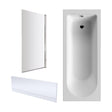 [BBZSE001] Round Single Ended 1700x700 Bath Set - Front Panel, Chrome Square Bath Screen & Leg Set - Cutout