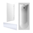 [BBZSE006] Round Single Ended 1700x700 Shower Bath Set - Front Panel, Chrome Square Hinged Screen & Leg Set - Cutout