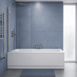 [BBZSE006] Round Single Ended Shower Bath Set - Front Panel, Chrome Square Hinged Bath Screen & Leg Set, Choice of Size - Studio Shot