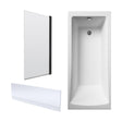 [BBZSE101] Square Single Ended 1700x750 Bath with Front Panel & Black Screen - Cutout