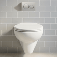 [BCAD140P] Balterley Adley Modern Bathroom Wall Hung Toilet Pan 390mm x 355mm - White - Silo