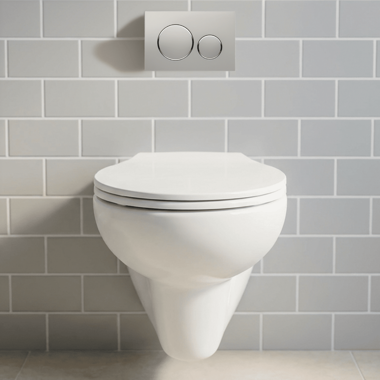 [BCAD140P] Balterley Adley Modern Bathroom Wall Hung Toilet Pan 390mm x 355mm - White - Silo