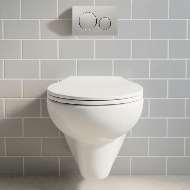 [BCAD140P] Balterley Adley Modern Bathroom Wall Hung Toilet Pan 390mm x 355mm - White - Silo