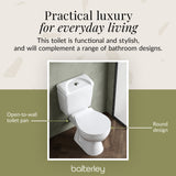 Compact Close-Coupled Toilet & Cistern with Standard Seat – White Ceramic, 748 x 382mm