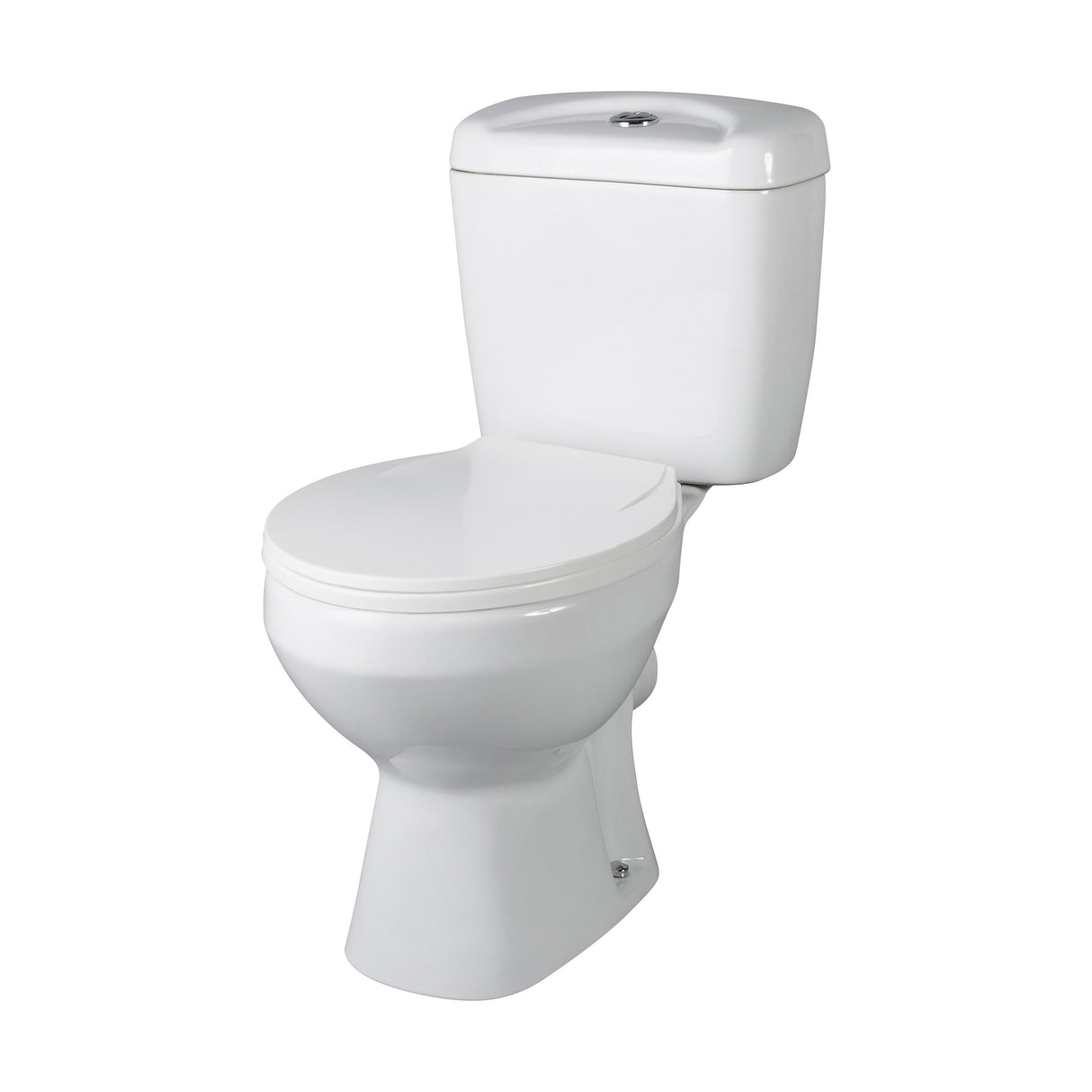 [BCAD150] Anslow Compact Close-Coupled Toilet & Cistern with Standard Seat - White Ceramic, 748 x 382mm - Cutout