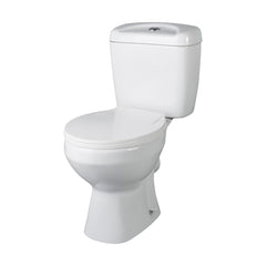 [BCAD150] Anslow Compact Close-Coupled Toilet & Cistern with Standard Seat - White Ceramic, 748 x 382mm - Cutout