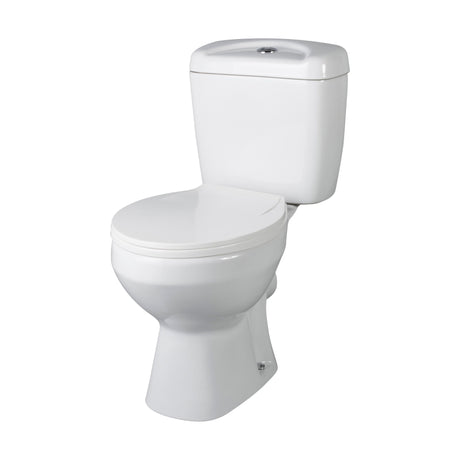 [BCAD150] Anslow Compact Close-Coupled Toilet & Cistern with Standard Seat - White Ceramic, 748 x 382mm - Cutout