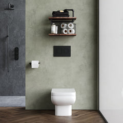 [BCAL005] Meaford Contemporary Square Wall Hung Toilet Pan and Soft Close Seat, 420 x 350 x 525mm - Lifestyle 1