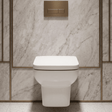 [BCAL005] Meaford Contemporary Square Wall Hung Toilet Pan and Soft Close Seat, 420 x 350 x 525mm - Silo