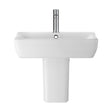 [BCAL026] Meaford Contemporary Square 1 Tap Hole Ceramic Bathroom Sink and Semi Pedestal, 445 x 550 x 450mm - Cutout