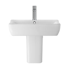 [BCAL026] Meaford Contemporary Square 1 Tap Hole Ceramic Bathroom Sink and Semi Pedestal, 445 x 550 x 450mm - Cutout