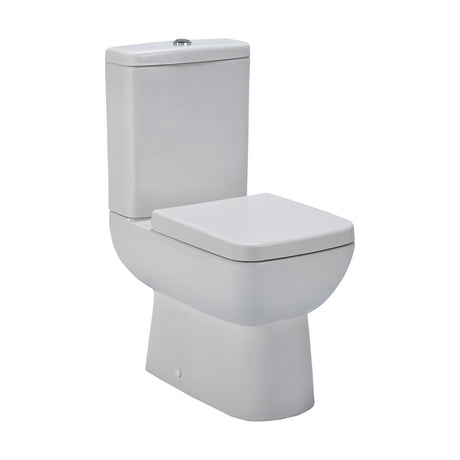 [BCAM020] Balterley Semi Flush to Wall Close Coupled WC Toilet & Seat, Modern Square Design, 825mm - Cutout