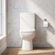 [BCAM020] Balterley Semi Flush to Wall Close Coupled WC Toilet & Seat, Modern Square Design, 825mm - Silo