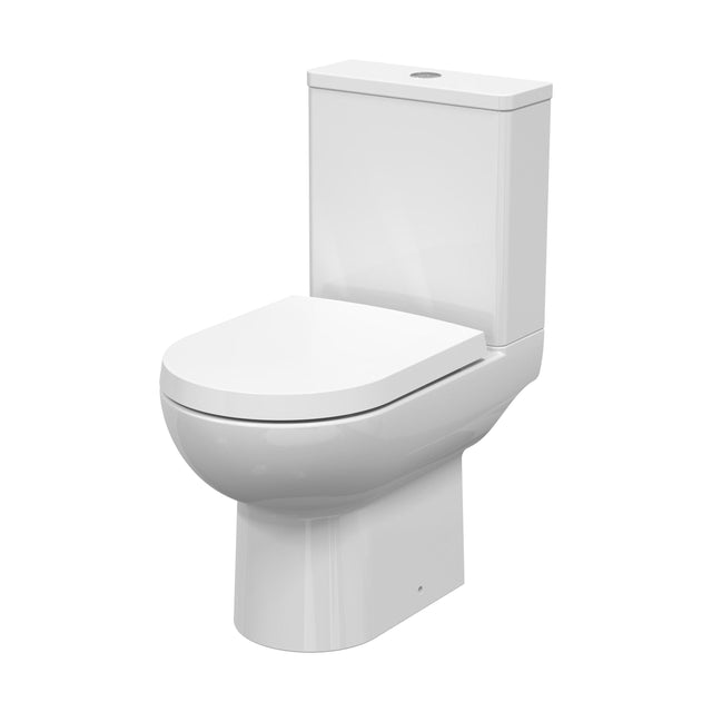 [BCAZ006] Morridge Contemporary Round Compact Rimless Toilet Pan and Cistern - 800 x 375 x 620mm - Cutout