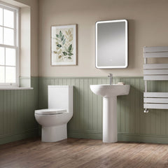 [BCAZ006] Morridge Contemporary Round Compact Rimless Toilet Pan and Cistern - 800 x 375 x 620mm - Lifestyle 1