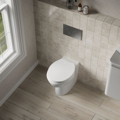 [BCBW002P] Contemporary Back to Wall Toilet Pan, White Ceramic Modern Bathroom WC, Compact Design, 410mm x 355mm by Balterley - Lifestyle 2