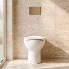 [BCBW002P] Contemporary Back to Wall Toilet Pan, White Ceramic Modern Bathroom WC, Compact Design, 410mm x 355mm by Balterley - Silo