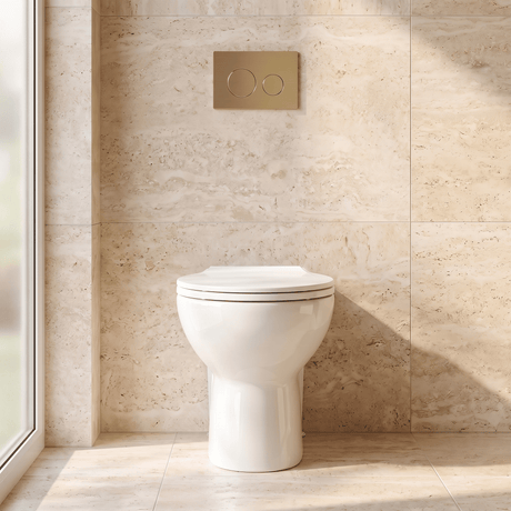 [BCBW002P] Contemporary Back to Wall Toilet Pan, White Ceramic Modern Bathroom WC, Compact Design, 410mm x 355mm by Balterley - Silo