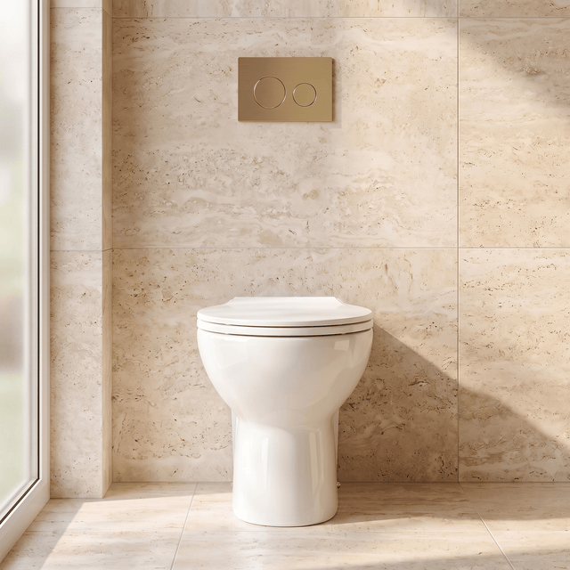 [BCBW002P] Contemporary Back to Wall Toilet Pan, White Ceramic Modern Bathroom WC, Compact Design, 410mm x 355mm by Balterley - Silo