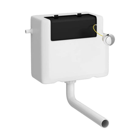 [BCC008] Balterley Modern Universal Water Saving Dual Flush Side Inlet with Round Push Button - Chrome/White - Cutout