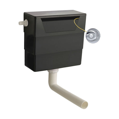 Balterley Universal Water Saving Dual Flush Side Inlet with Traditional Push Button - Chrome/Black