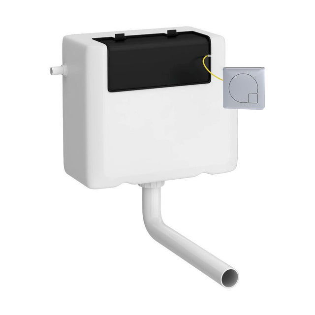 [BCC8M01] Balterley Universal Water Saving Dual Flush Side Inlet with Square Flush Plate - Chrome/White - Cutout