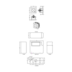 [BCC8M02B] Balterley Universal Water Saving Dual Flush Bottom Inlet with Square Flush Plate - Matt Black - Technical Drawing