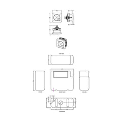 [BCC8M02B] Universal Water Saving Dual Flush Bottom Inlet with Square Push Button - Technical Drawing
