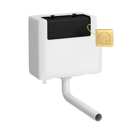 Balterley Universal Water Saving Dual Flush Bottom Inlet with Square Flush Plate - Brushed Brass