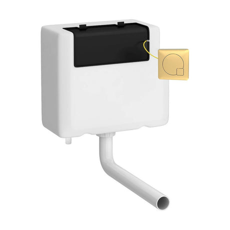 [BCC8M03B] Balterley Universal Water Saving Dual Flush Bottom Inlet with Square Flush Plate - Brushed Brass - Cutout